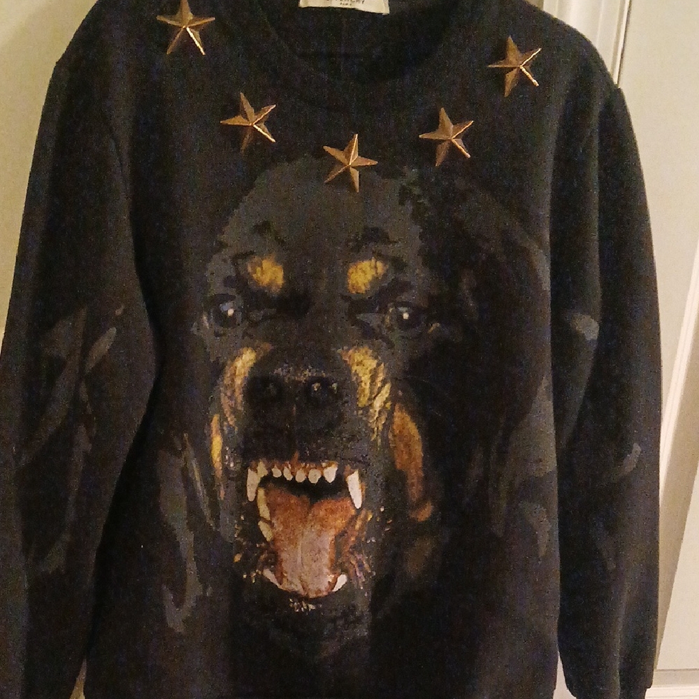 Givenchy Black Sweater with Rottweiler Print